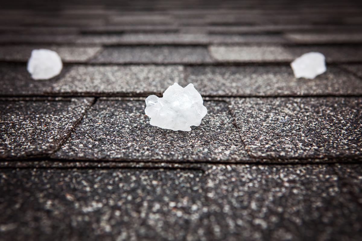 Hail on a roof in El Paso.